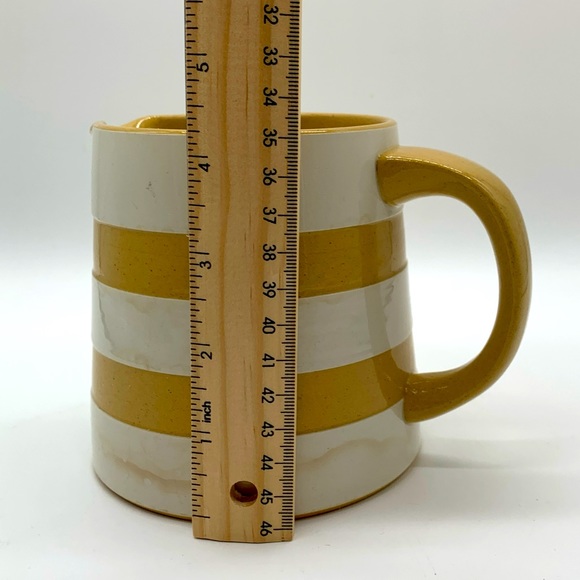 TG Green Cornishware Gold Yellow White Banded Jug Pitcher Judith Onions 4.5” HTF - Picture 9 of 11